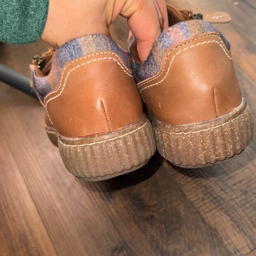 Clarks Brown Espadrilles with Patterned Accent